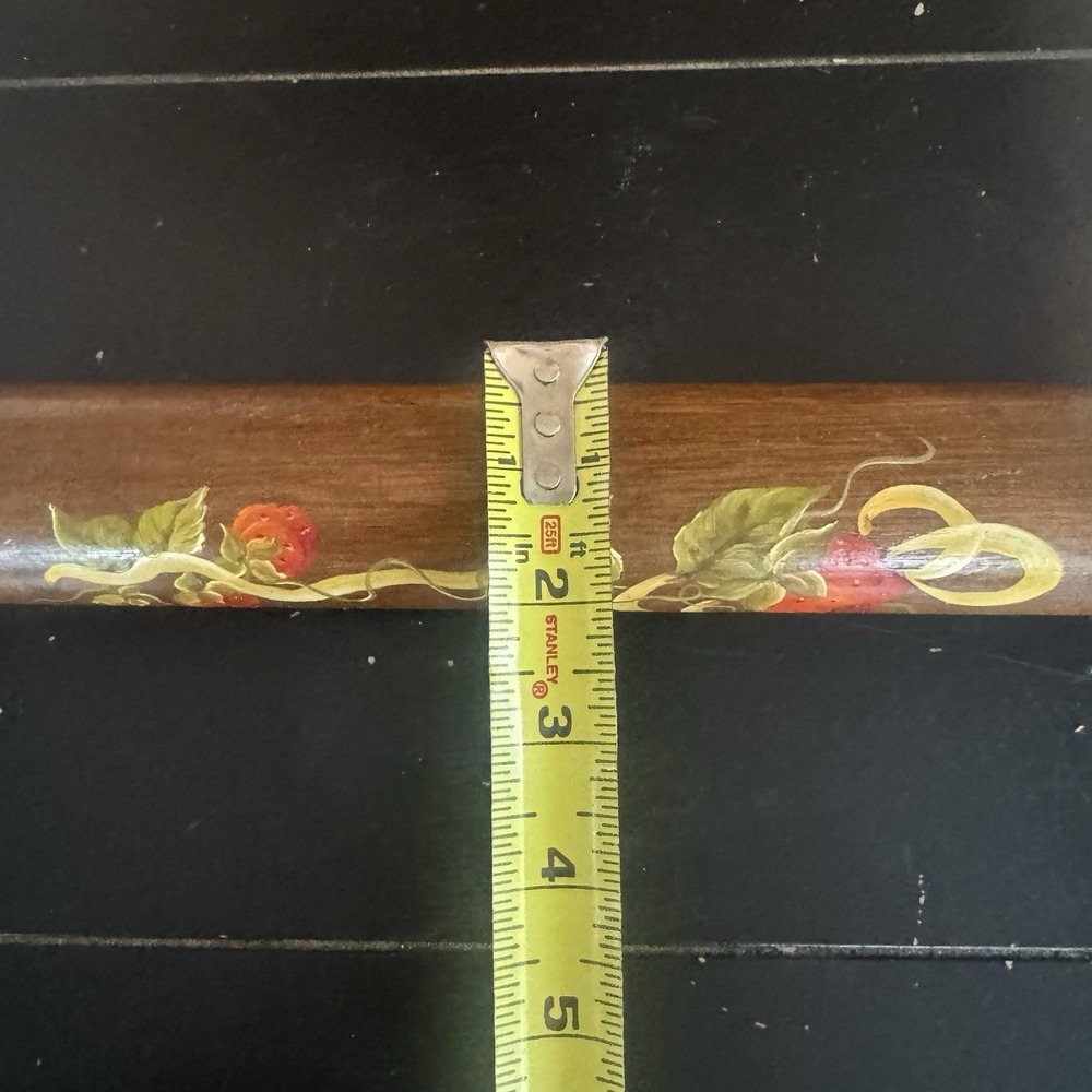 Primitive Hand Painted Wooden Rolling Pin Wall Hanging – Folk Art Strawberries - Picture 10 of 10